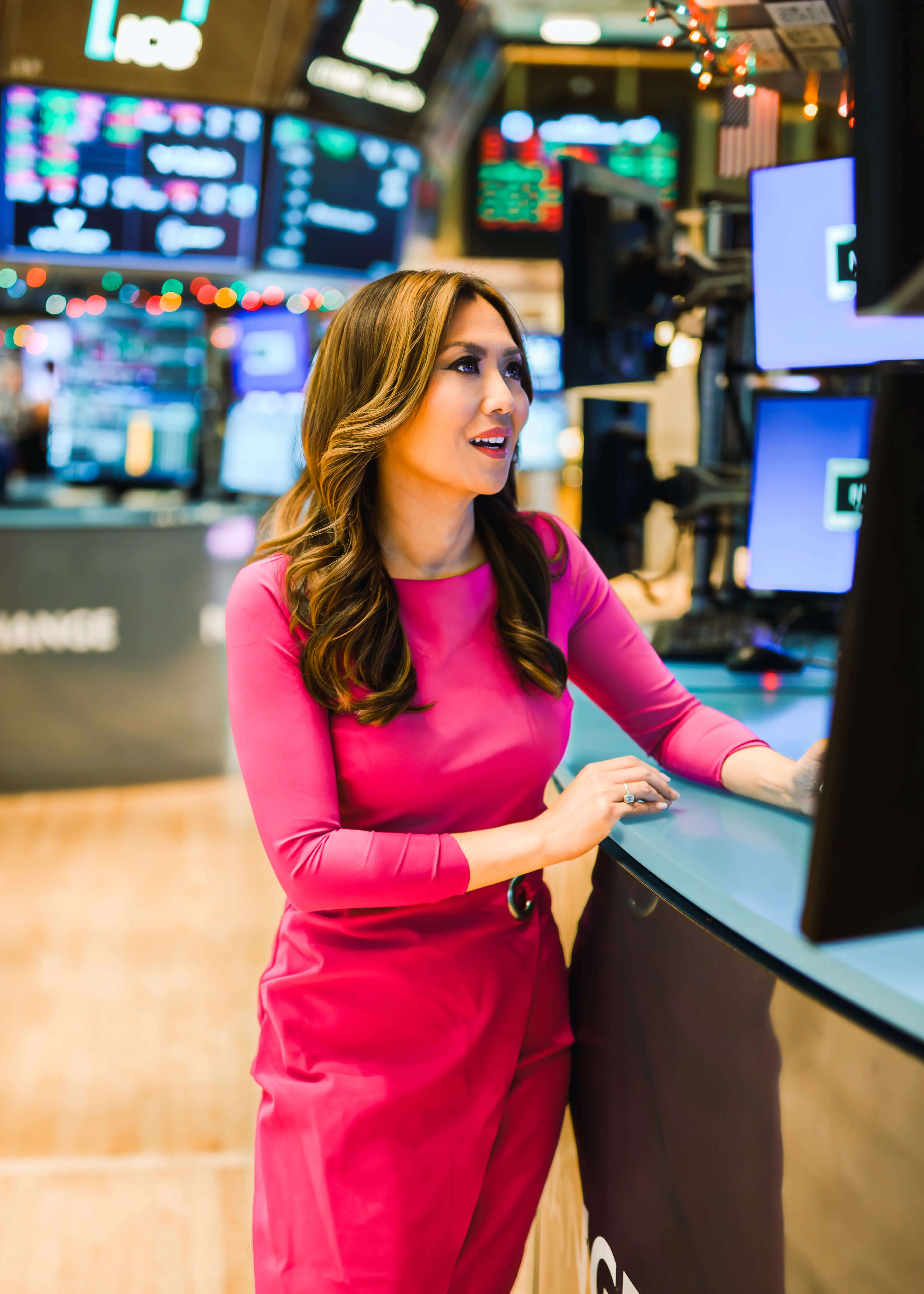 Remy Blaire reporting from the New York Stock Exchange floor during live market coverage